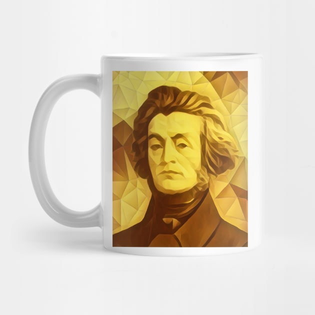 Adam Mickiewicz Golden Portrait | Adam Mickiewicz Artwork 9 by JustLit